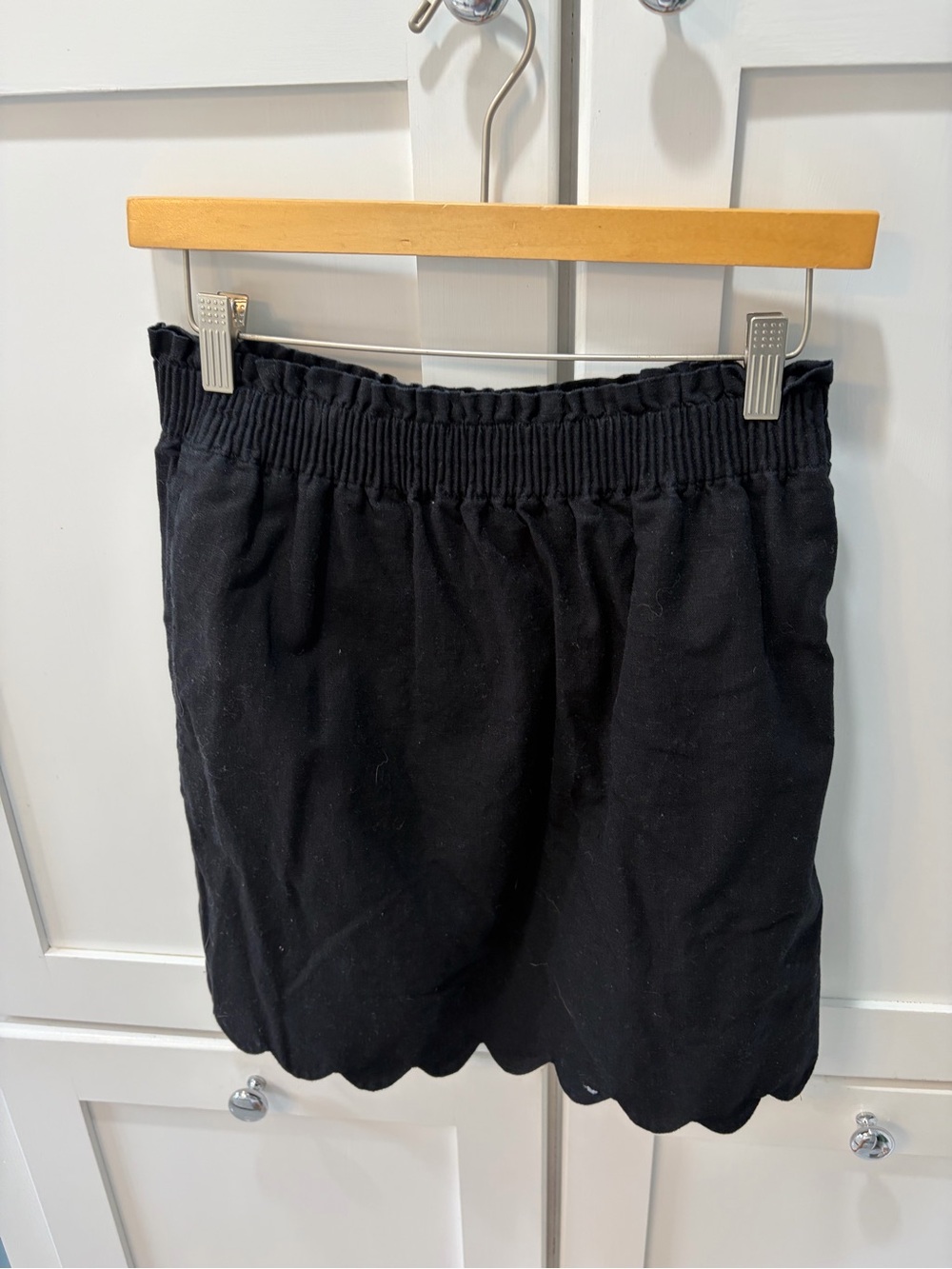J. Crew Black Scalloped Hem Skirt - lined